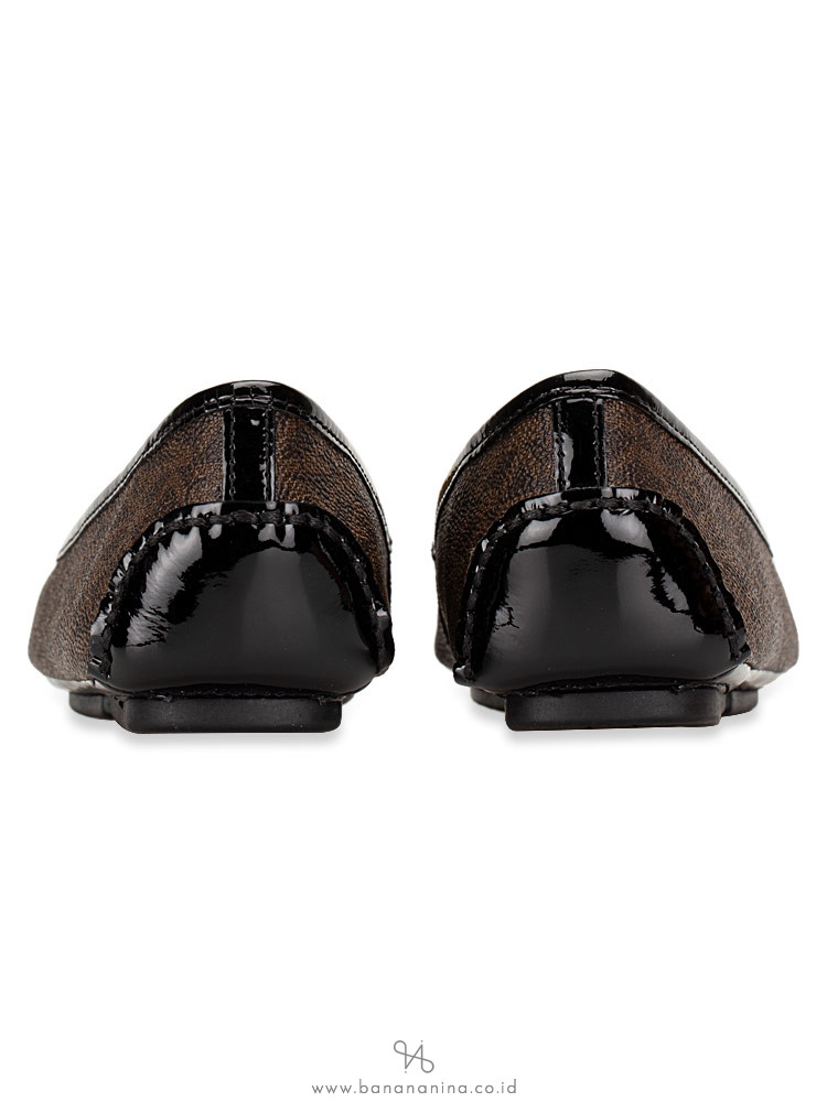 MICHAEL KORS Lillie Signature Flats Brown Black Sz 6