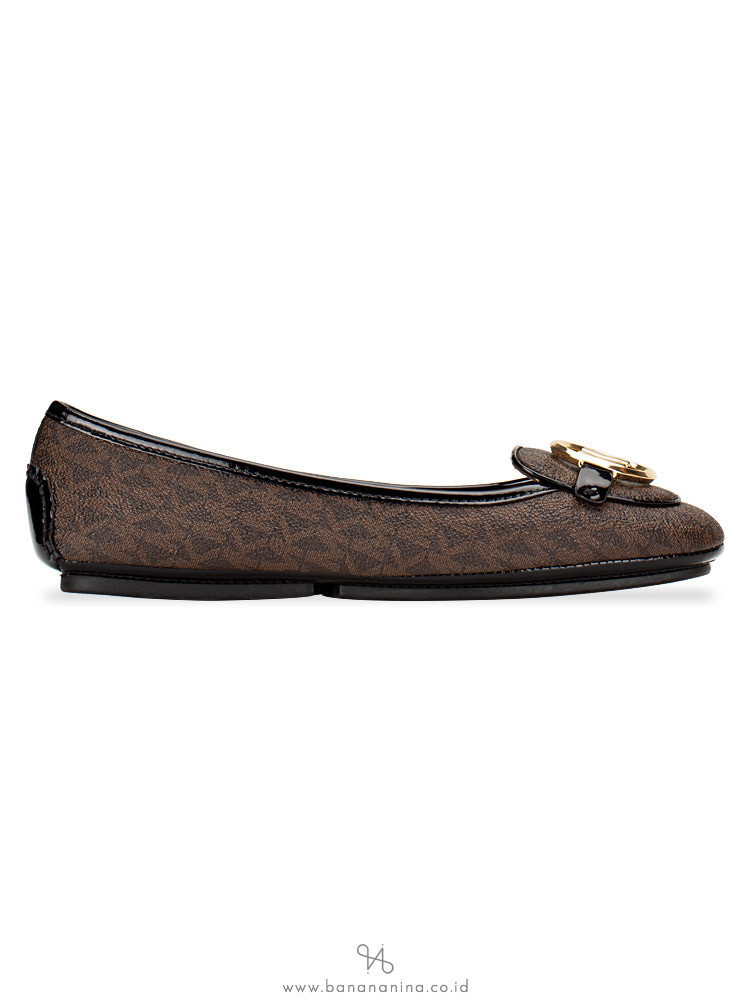 MICHAEL KORS Lillie Signature Flats Brown Black Sz 6