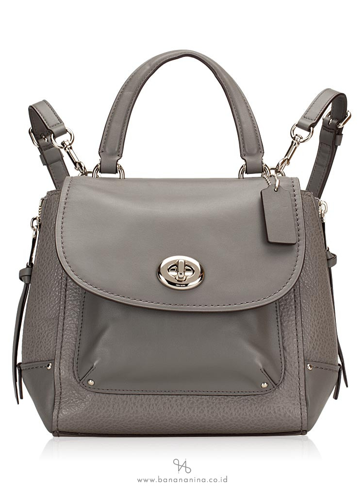 COACH 30525 Mixed Leather Faye Backpack Heather Grey