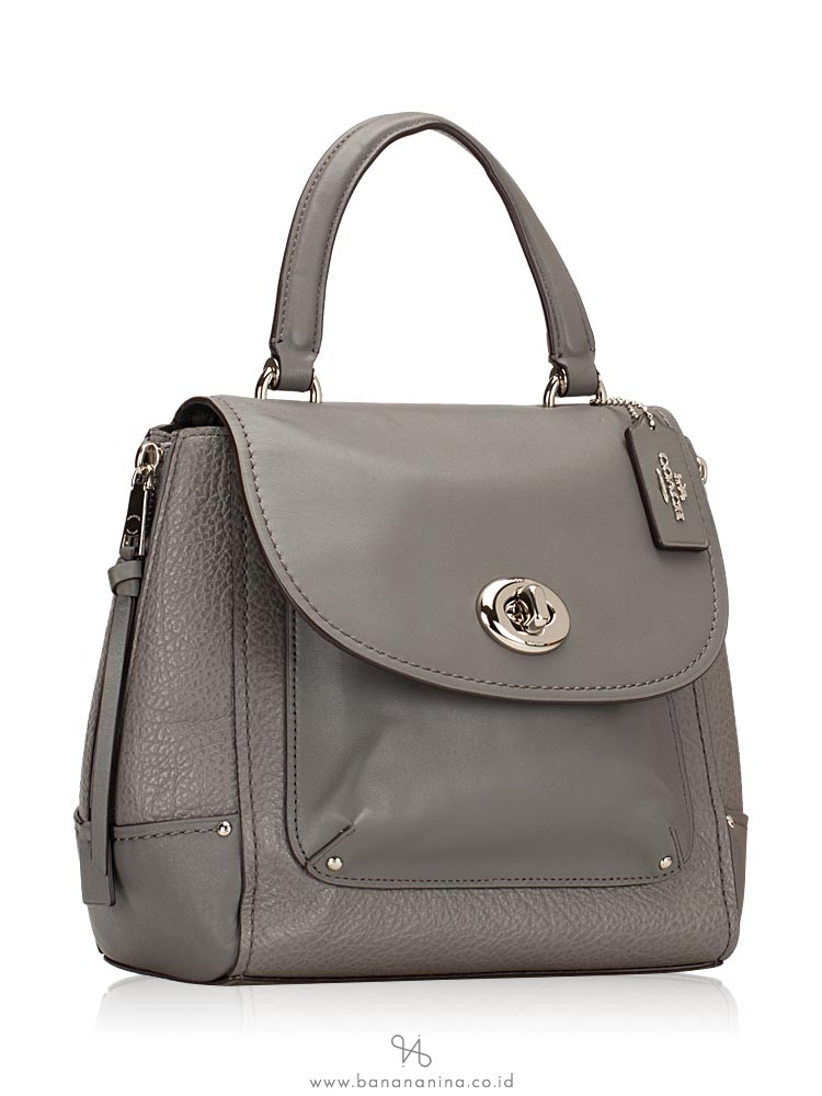 COACH 30525 Mixed Leather Faye Backpack Heather Grey