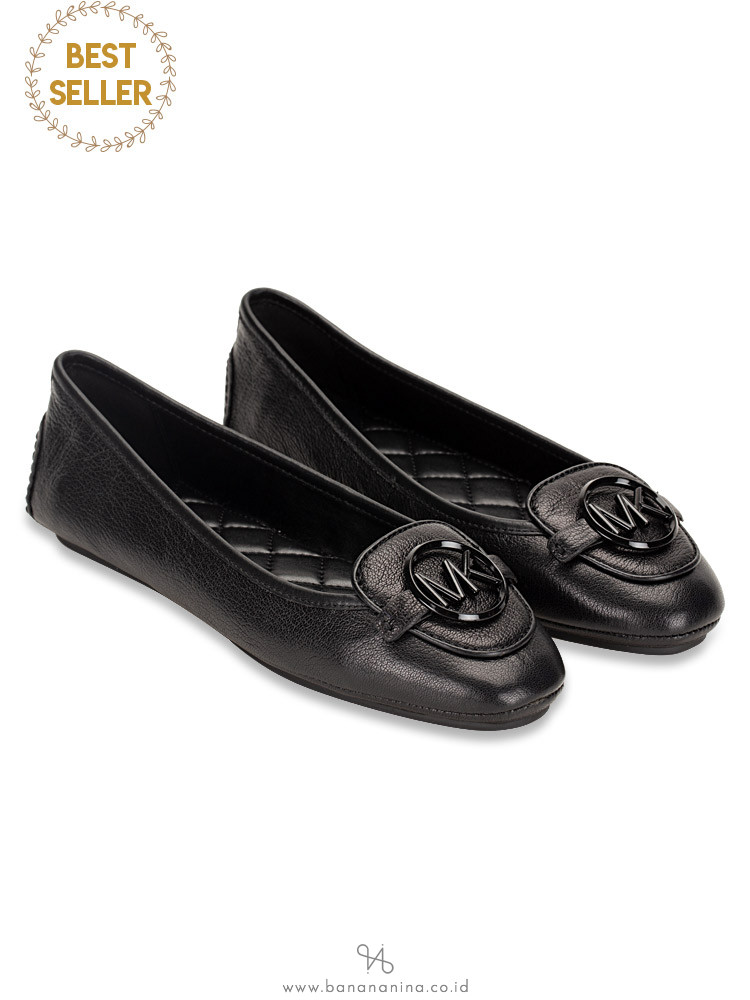 MICHAEL KORS Lillie Leather Flats Black Sz 9