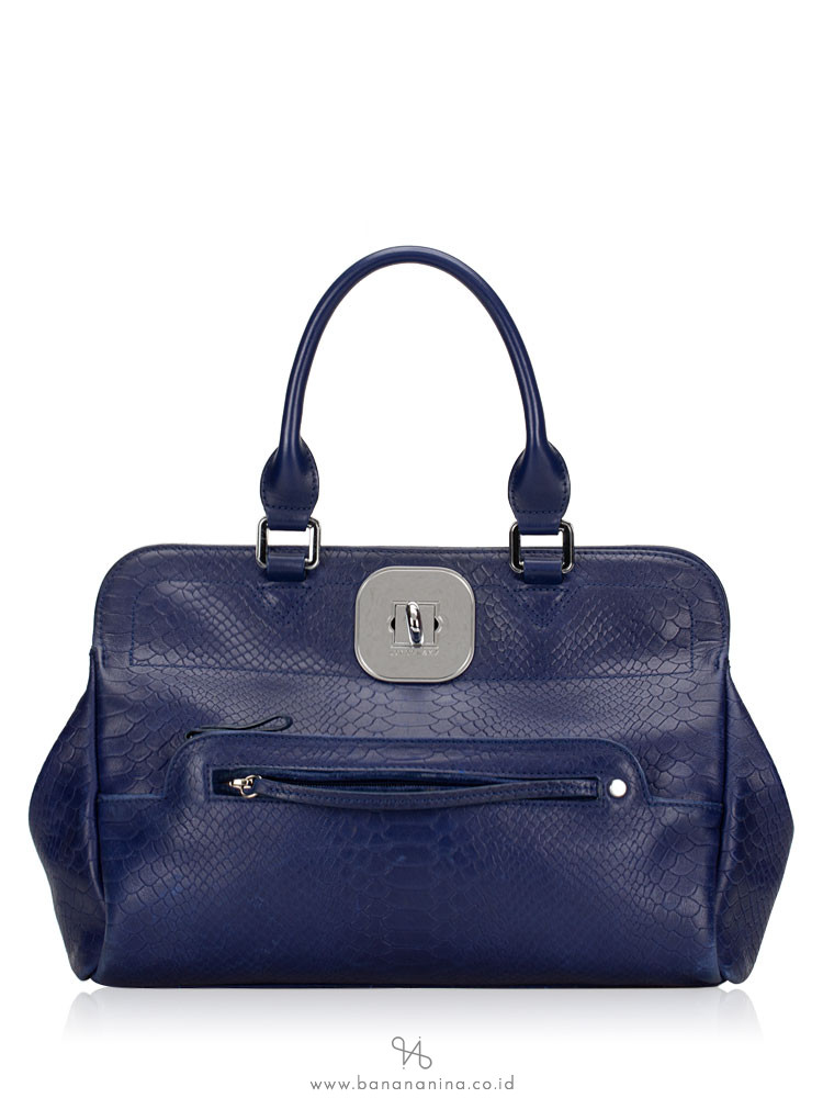 LONGCHAMP Gatsby Exotic Leather Satchel Blue