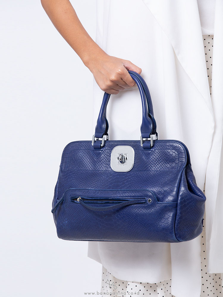 LONGCHAMP Gatsby Exotic Leather Satchel Blue