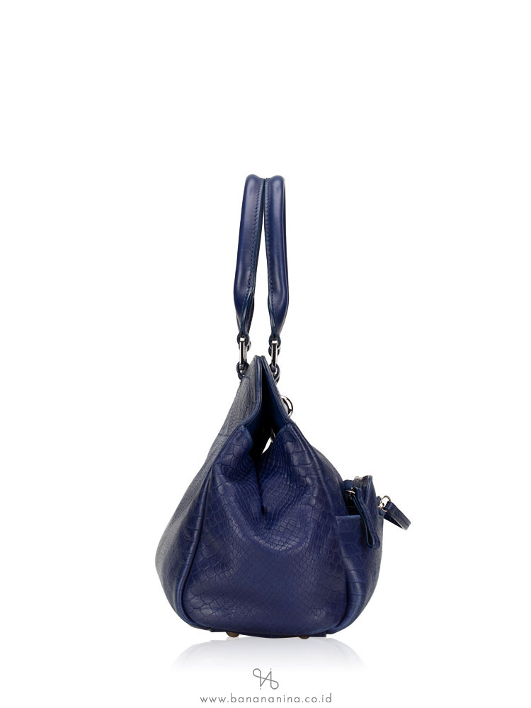 LONGCHAMP Gatsby Exotic Leather Satchel Blue