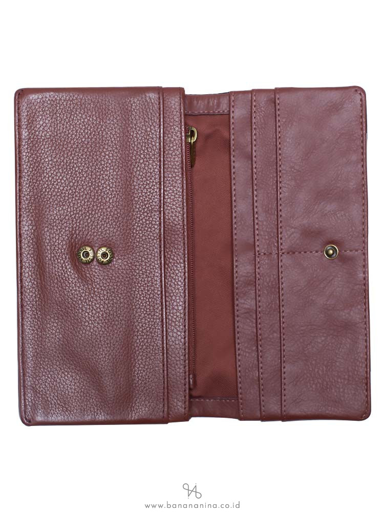 FOSSIL SL7814227 Aubrey Leather Flap Wallet Henna