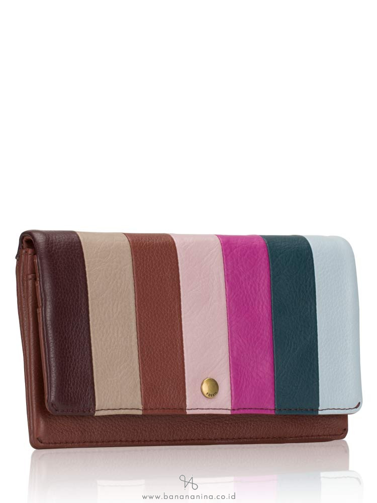 FOSSIL SL7814227 Aubrey Leather Flap Wallet Henna
