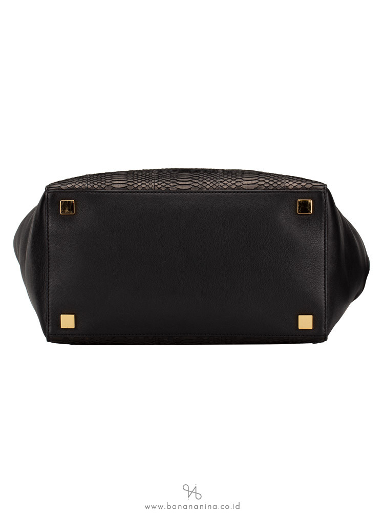 MICHAEL KORS Miranda Crocodile Medium Tote Black