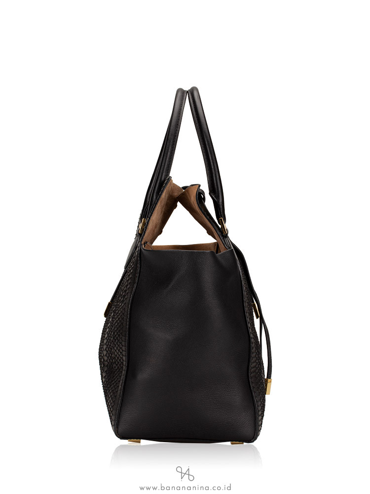 MICHAEL KORS Miranda Crocodile Medium Tote Black