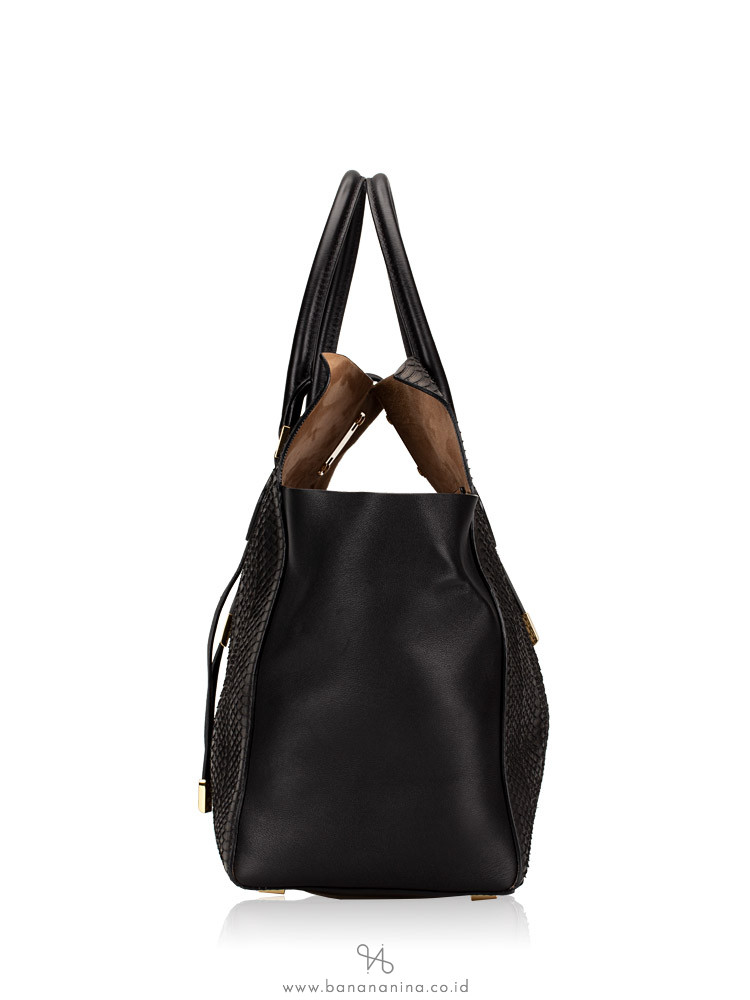 MICHAEL KORS Miranda Crocodile Medium Tote Black