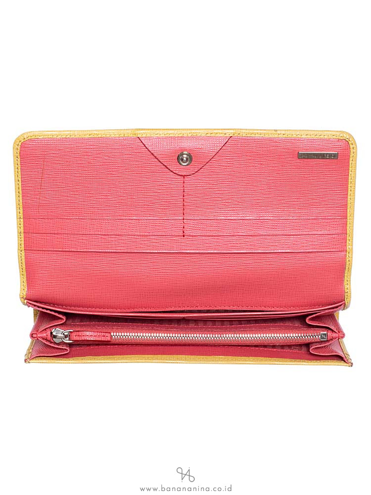 FENDI Vitello Elite Monster Continental Wallet Yellow