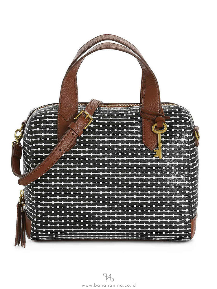 FOSSIL SHB2163005 Fiona Satchel Black White