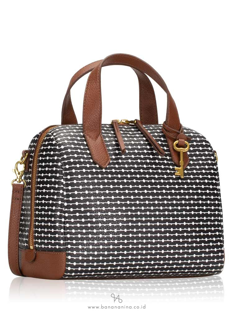 FOSSIL SHB2163005 Fiona Satchel Black White