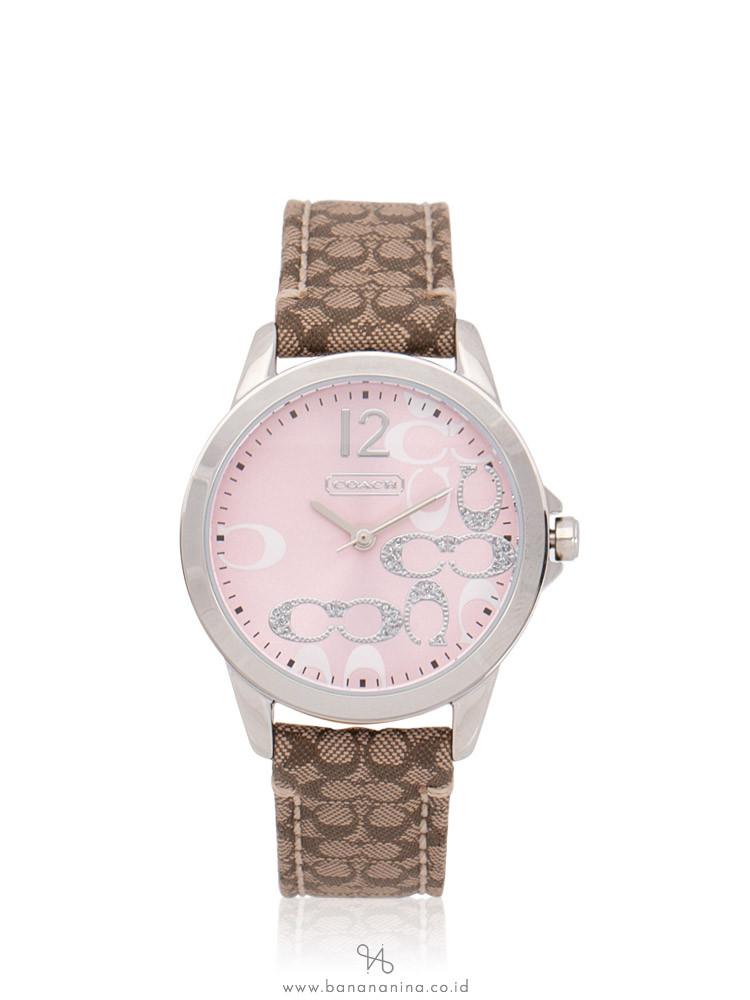 COACH 14501621 Classic Signature Strap Khaki Pink