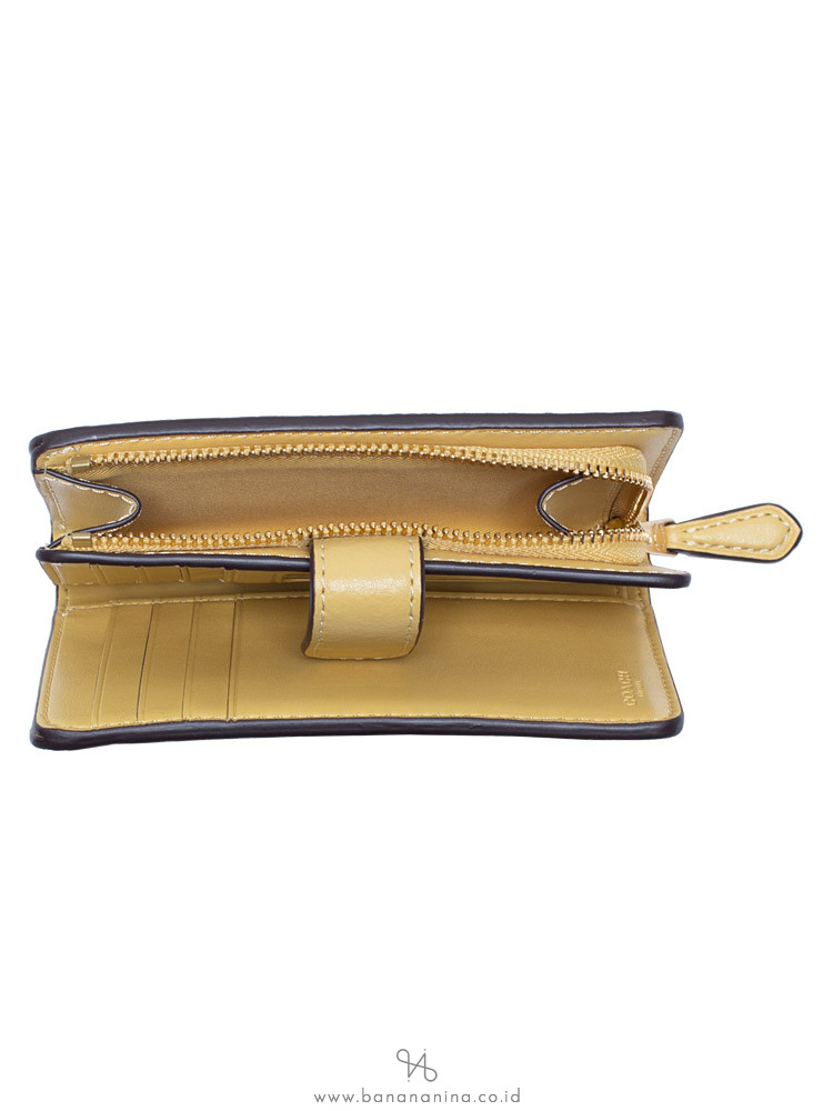 COACH 23553 Signature Medium Wallet Khaki Sunflower