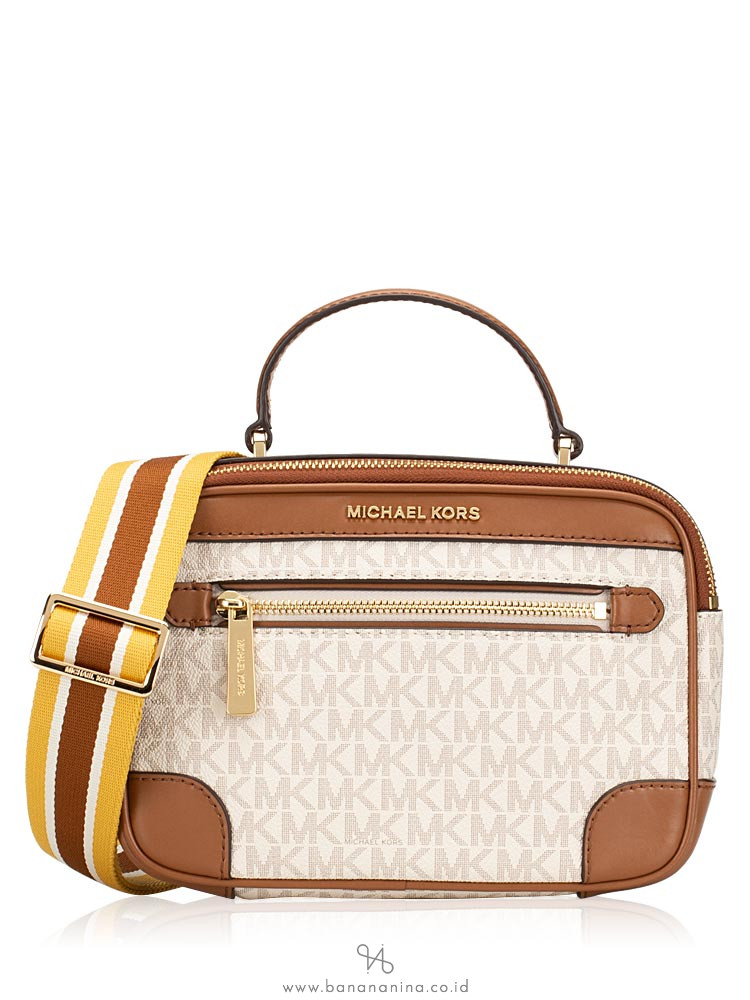 MICHAEL KORS Travel Monogram Top Handle Camera Bag Vanilla Luggage