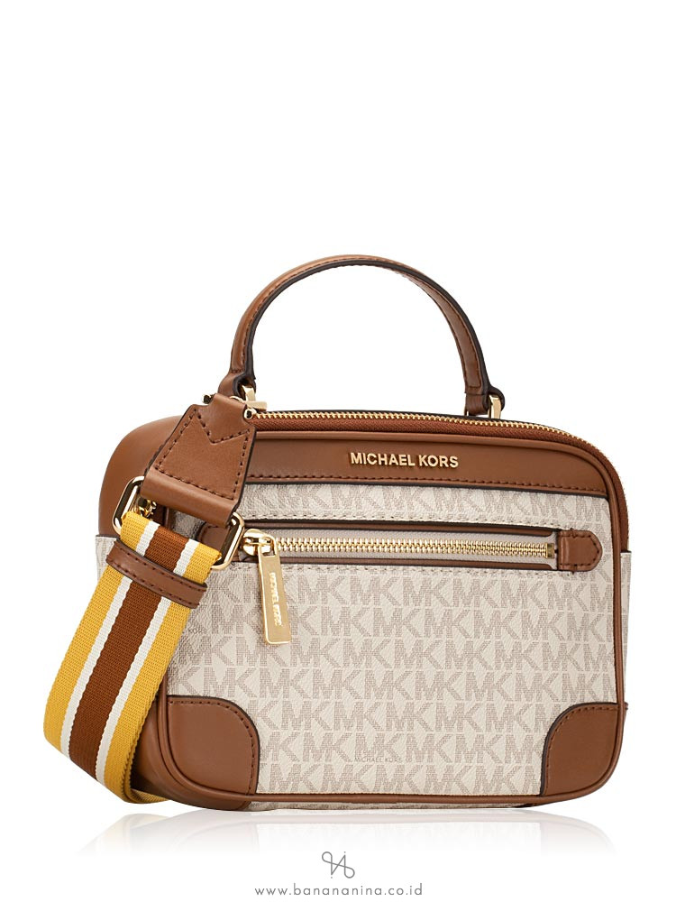 MICHAEL KORS Travel Monogram Top Handle Camera Bag Vanilla Luggage