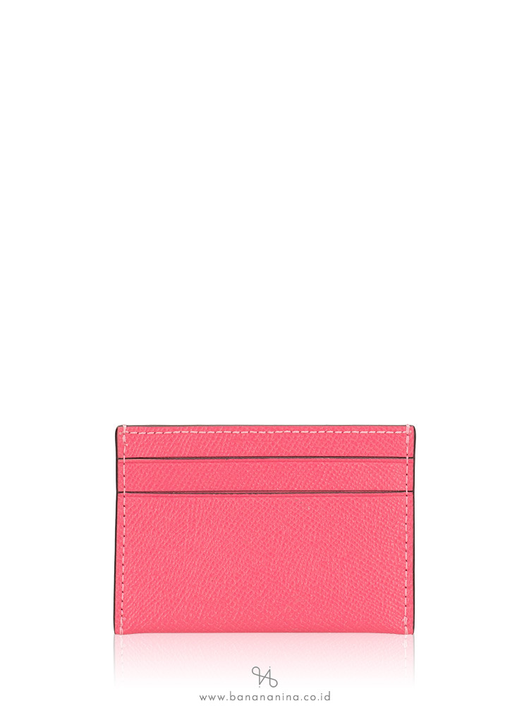 COACH 57312 Crossgrain Leather Card Case Pink Ruby