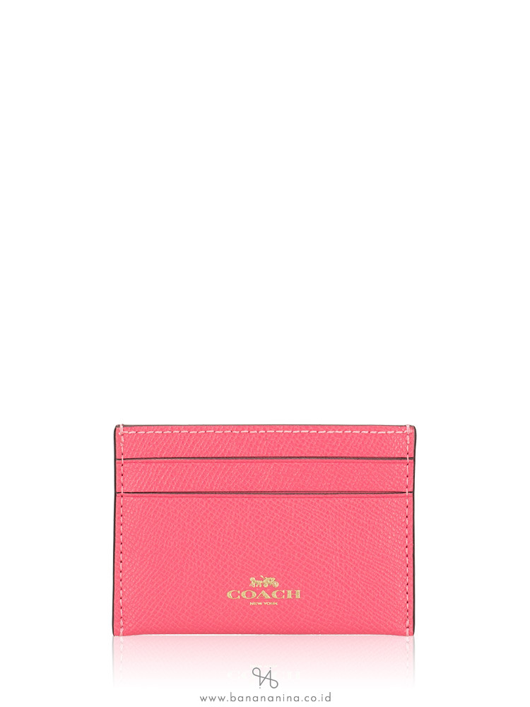 COACH 57312 Crossgrain Leather Card Case Pink Ruby
