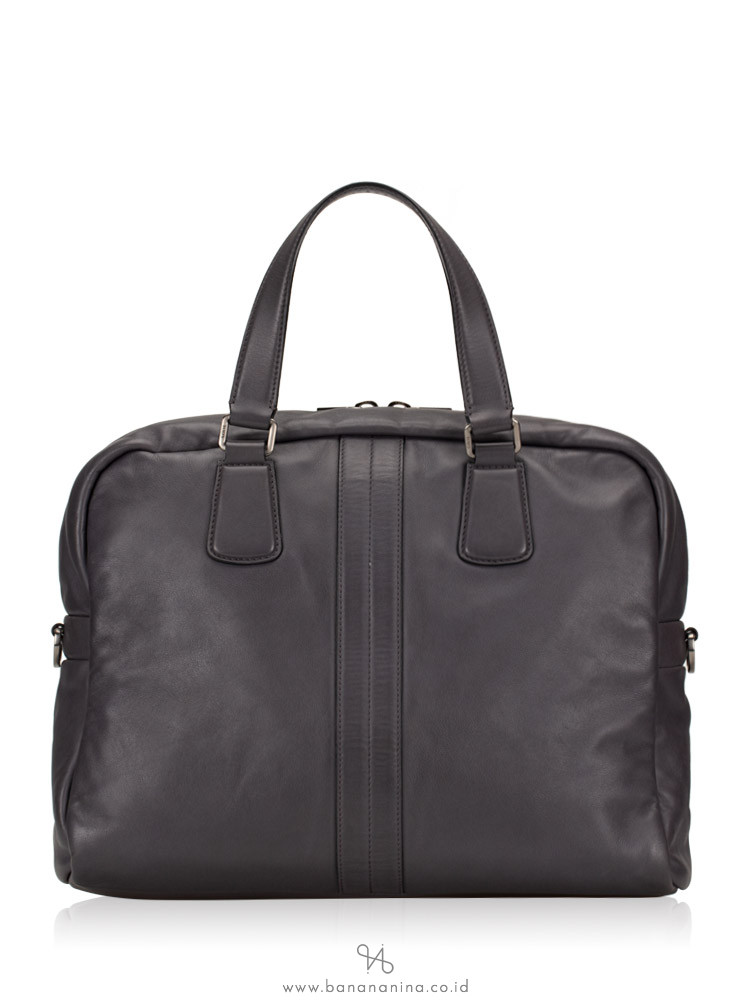 TOD'S Men Leather Briefcase Grey
