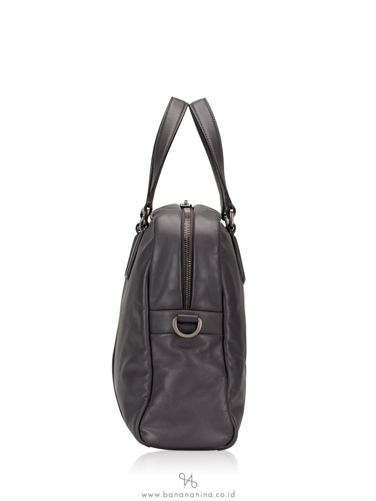 TOD'S Men Leather Briefcase Grey