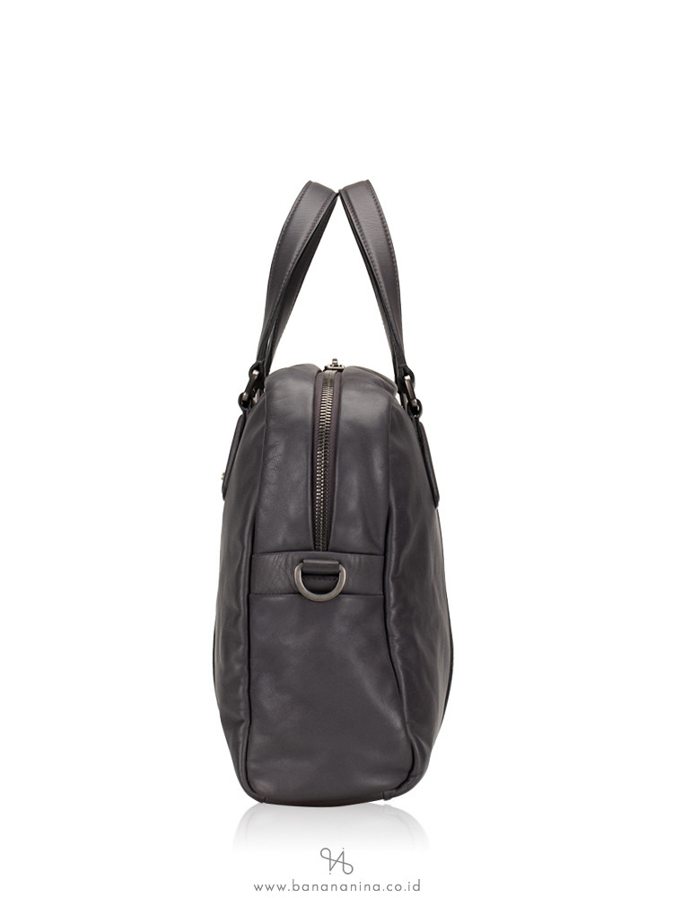 TOD'S Men Leather Briefcase Grey