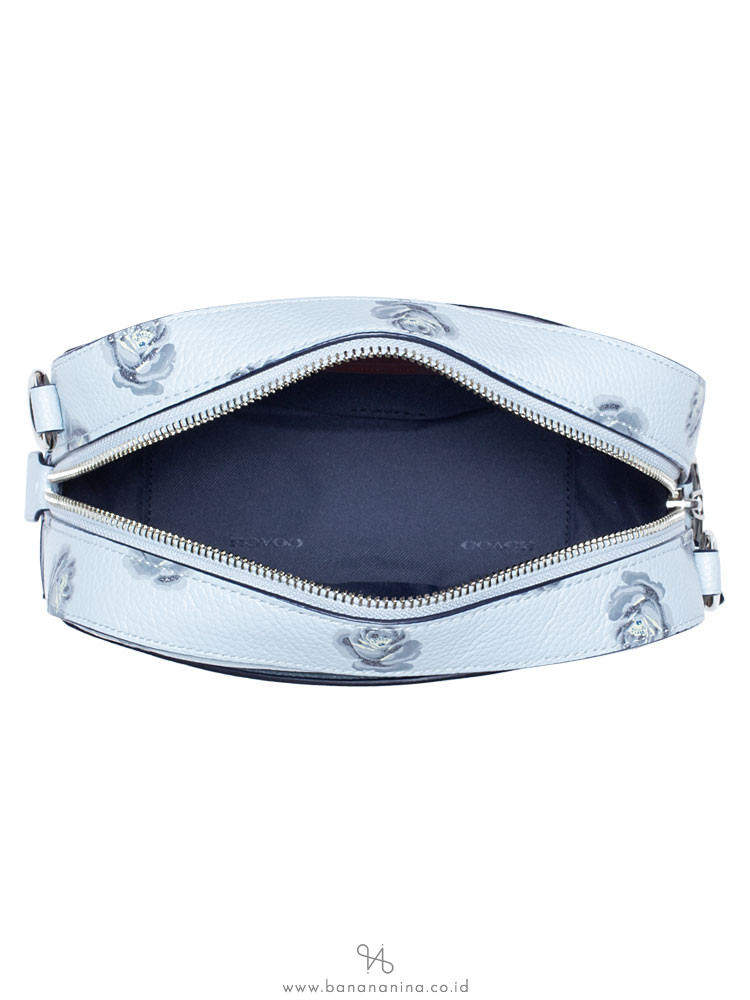 coach rose print camera bag