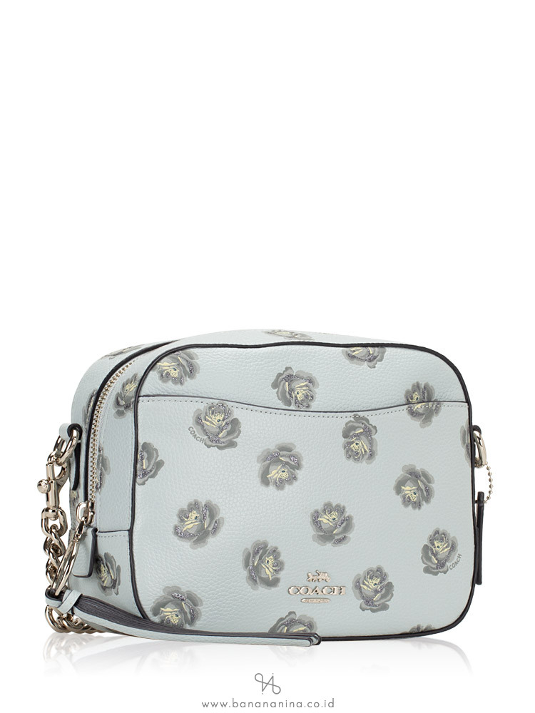 coach rose print camera bag