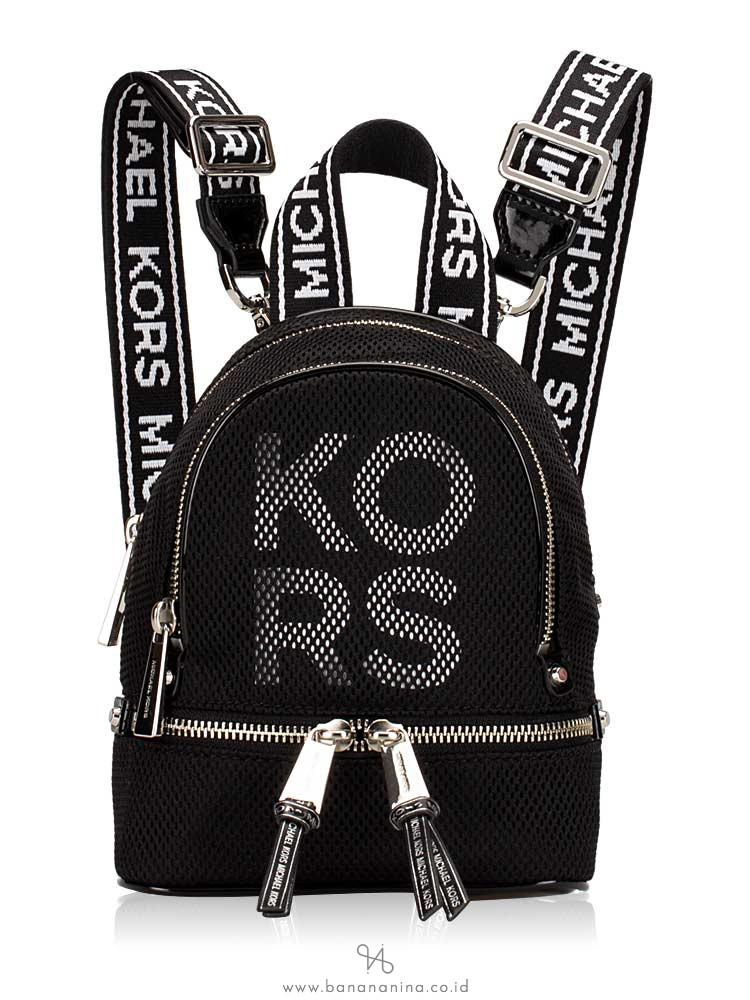 michael kors metallic signature rhea zip backpack