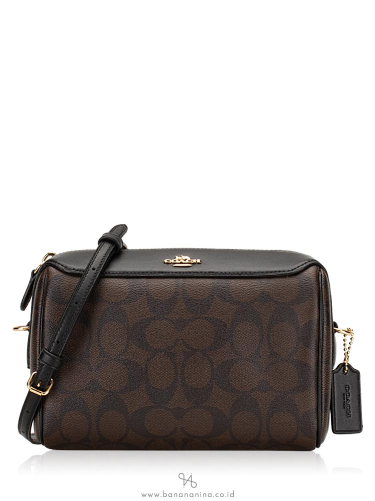 COACH 77879 Signature Bennett Crossbody Brown Black