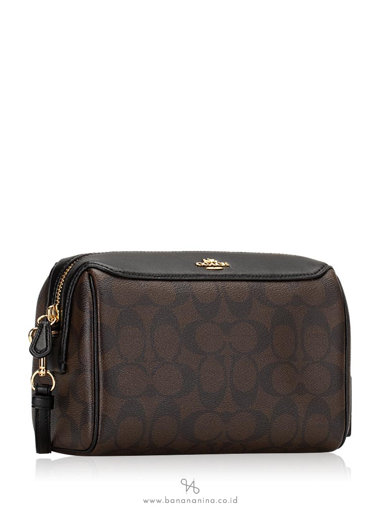 COACH 77879 Signature Bennett Crossbody Brown Black