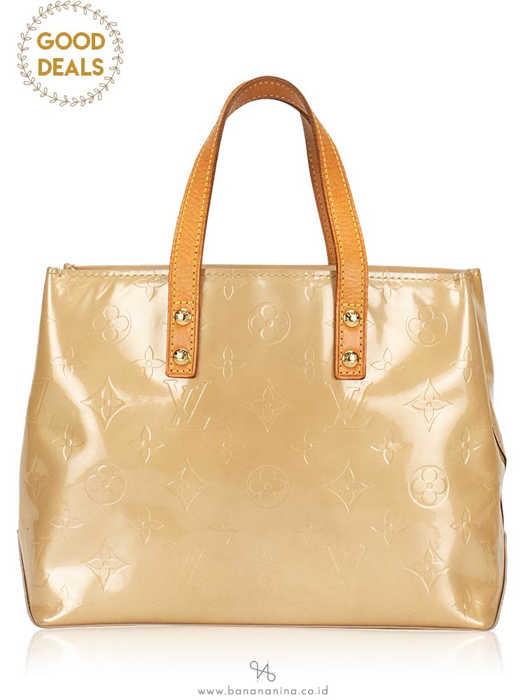 LOUIS VUITTON Monogram Vernis Noisette PM Beige