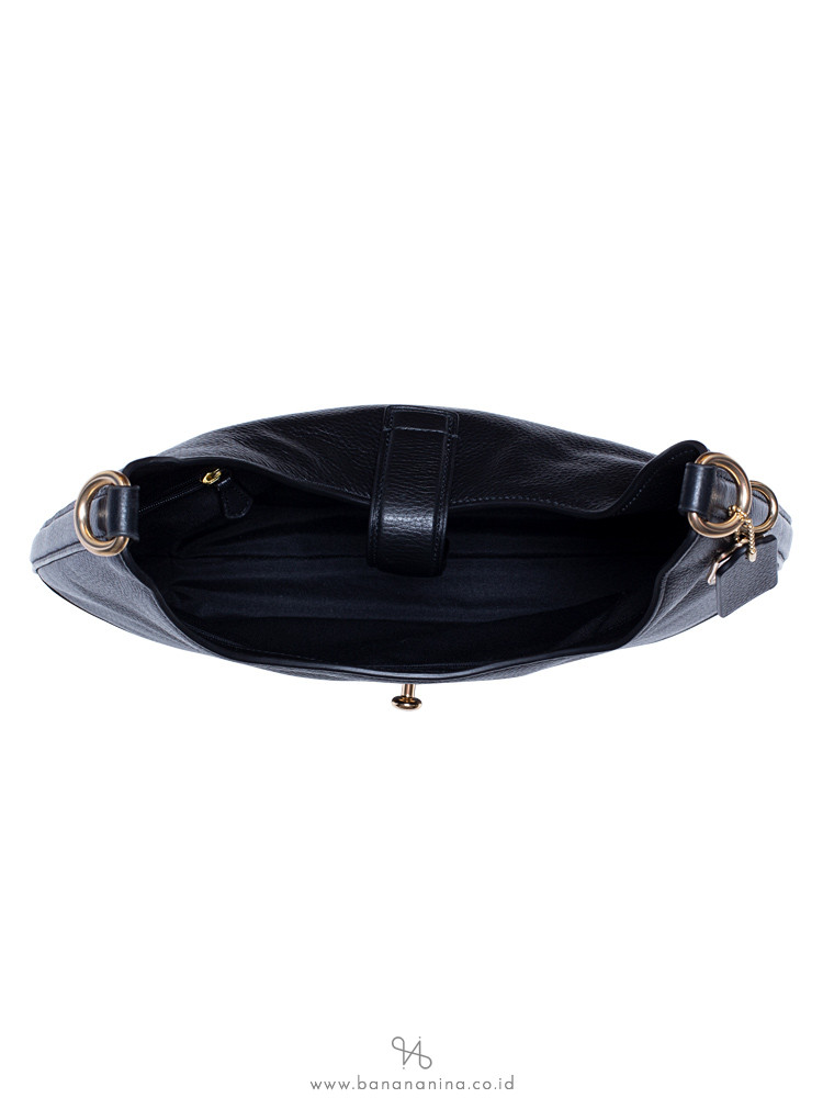 COACH 48635 Pebble Leather Amber Hobo Black