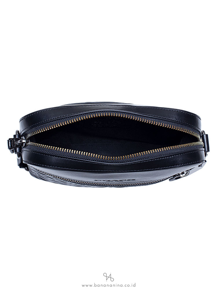 COACH Men 73338 Houston Embossed Leather Flight Bag Black