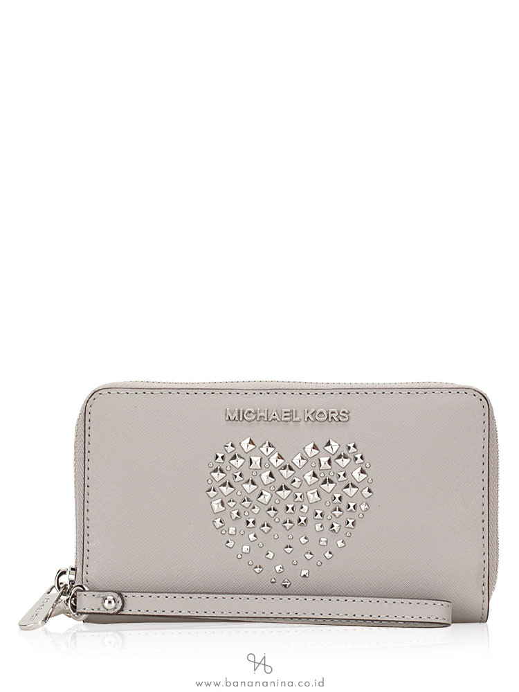 MICHAEL KORS Giftables Heart Stud Large Multifunction Wallet Ash Grey