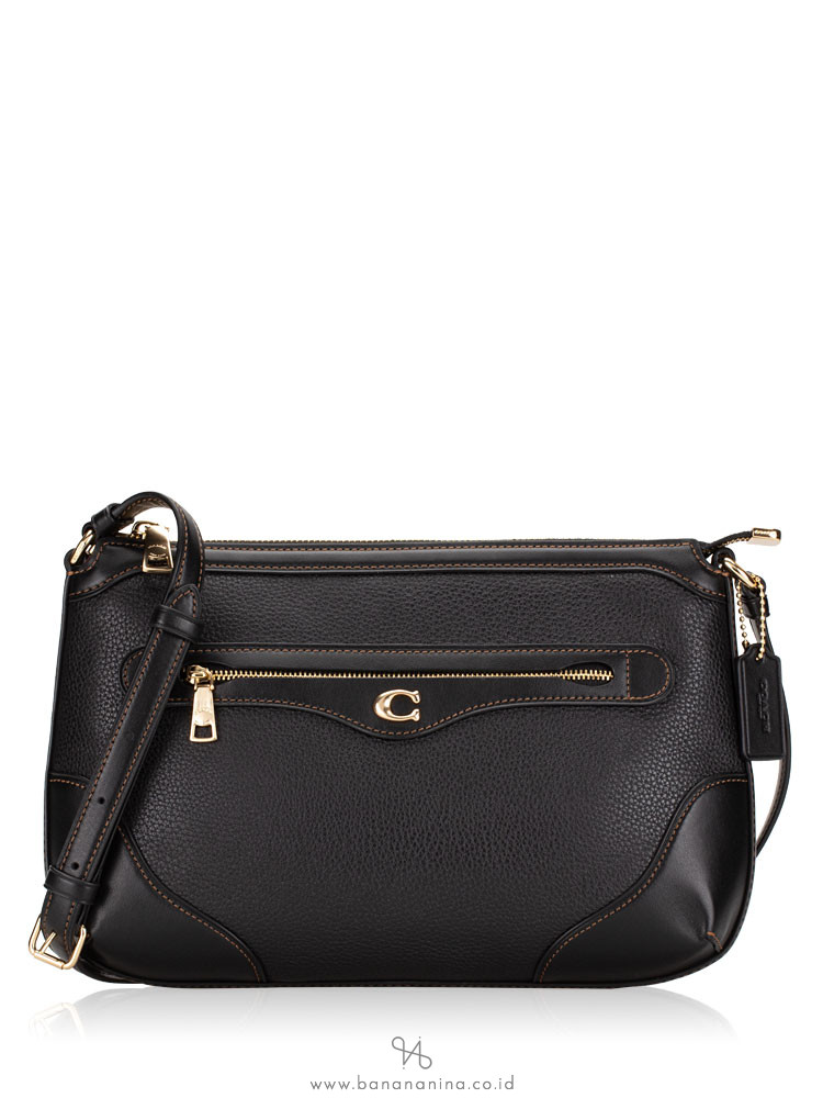 COACH 72839 Ivie Leather Messenger Black