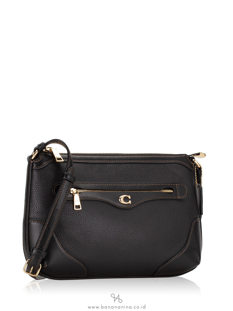 COACH 72839 Ivie Leather Messenger Black
