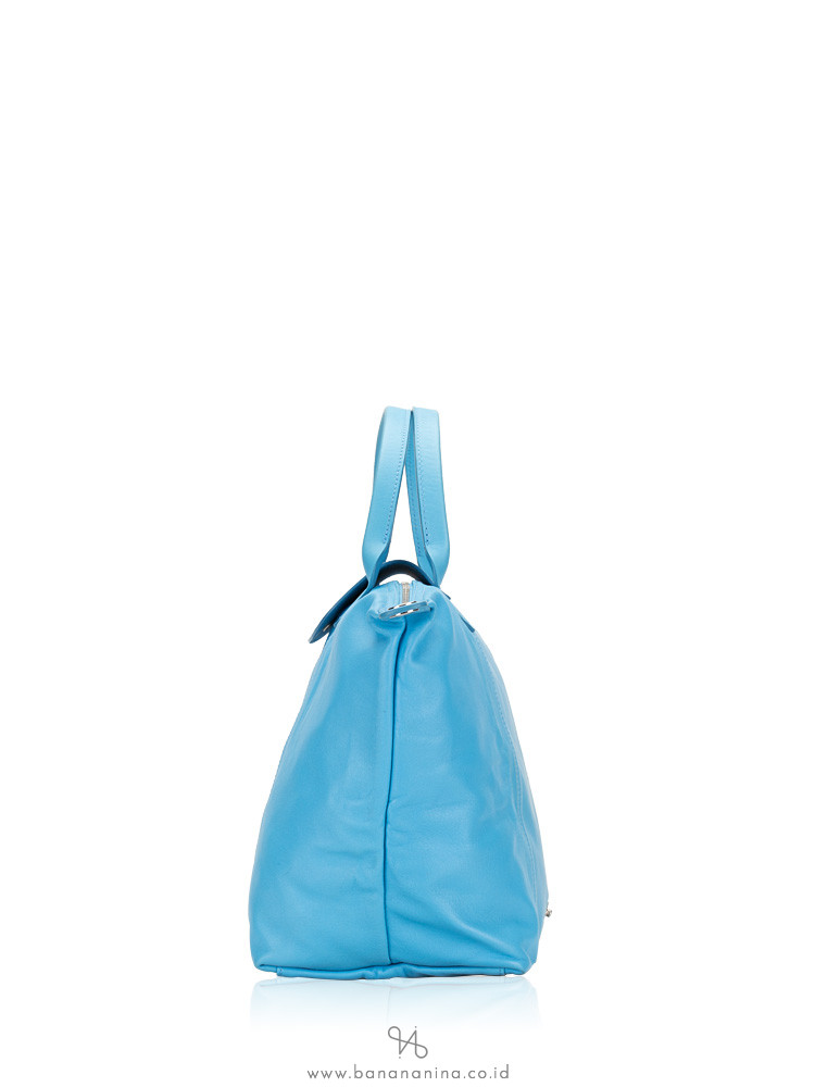 LONGCHAMP Le Pliage Cuir Medium SH Ice Blue