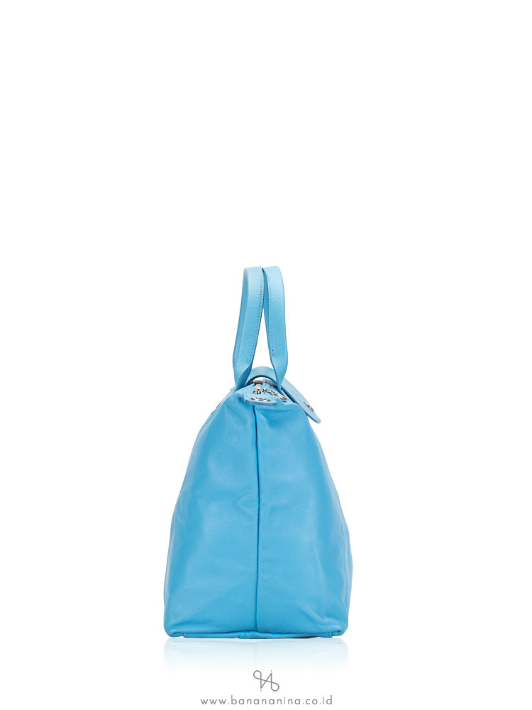 LONGCHAMP Le Pliage Cuir Medium SH Ice Blue