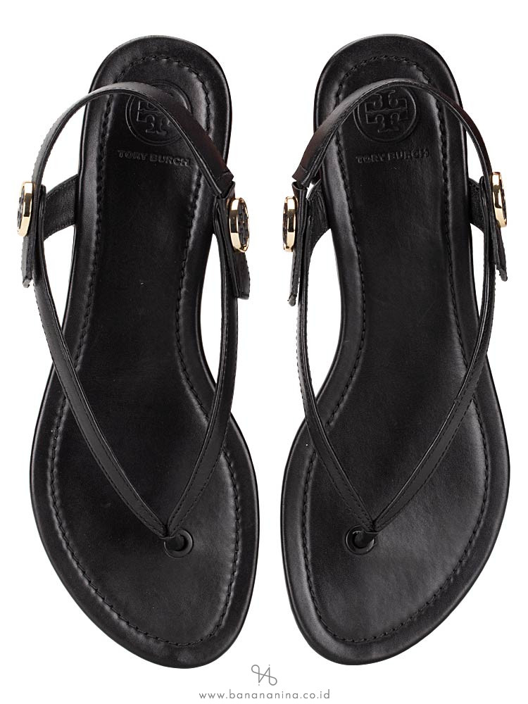 TORY BURCH Minnie Travel Sandal Black Sz 7.5