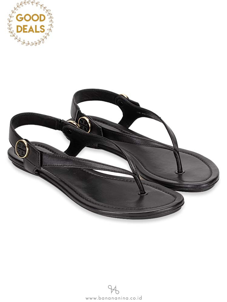 TORY BURCH Minnie Travel Sandal Black Sz 7.5