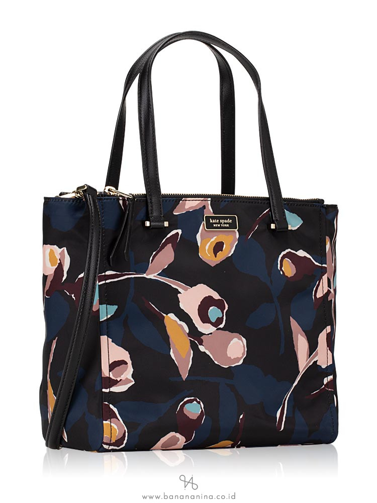 KATE SPADE Dawn Paper Rose Medium Satchel Black Multi