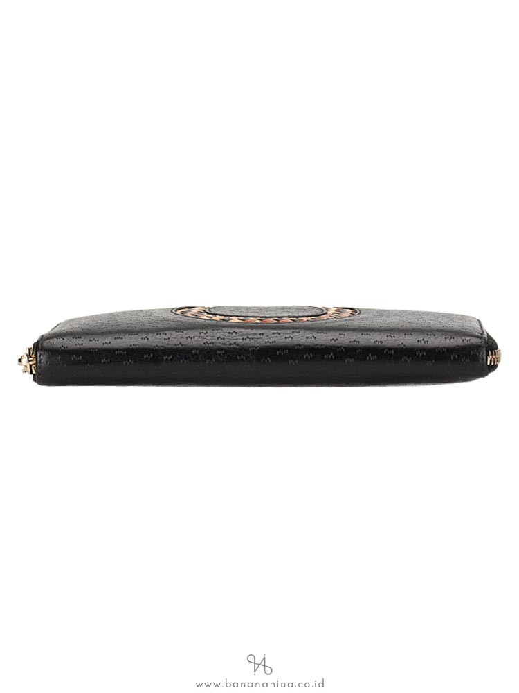 SALVATORE FERRAGAMO Gancini Leather Zip Wallet Black