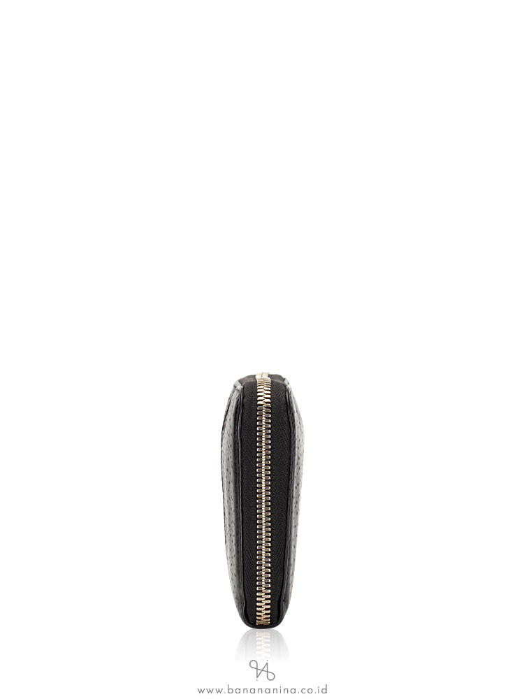 SALVATORE FERRAGAMO Gancini Leather Zip Wallet Black