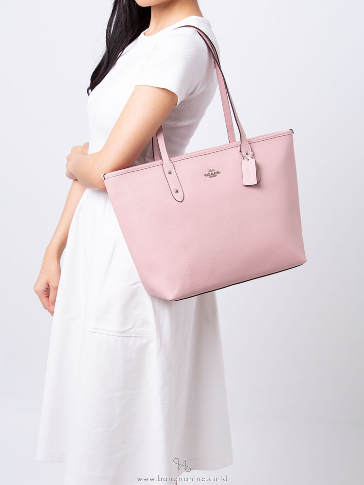Coach women's crossgrain leather city zip tote clearance