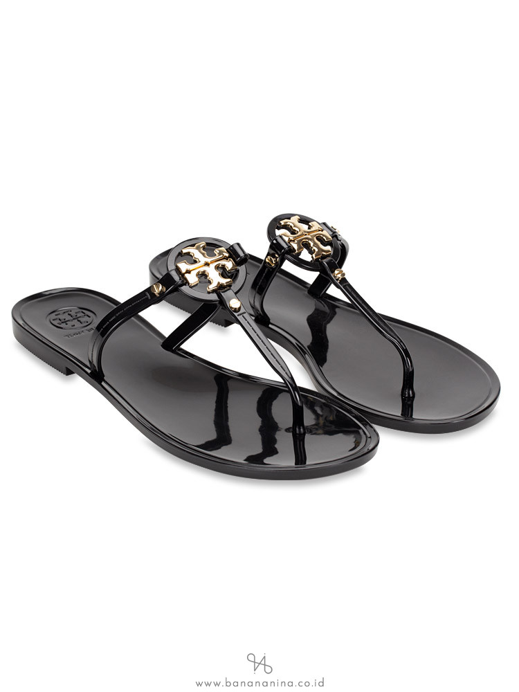 TORY BURCH Mini Miller Jelly Thong Black Sz 7