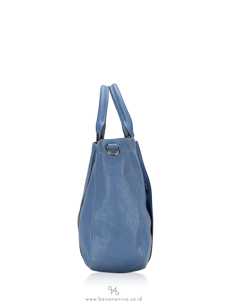 Longchamp 3d Medium Leather Satchel Blue Mist
