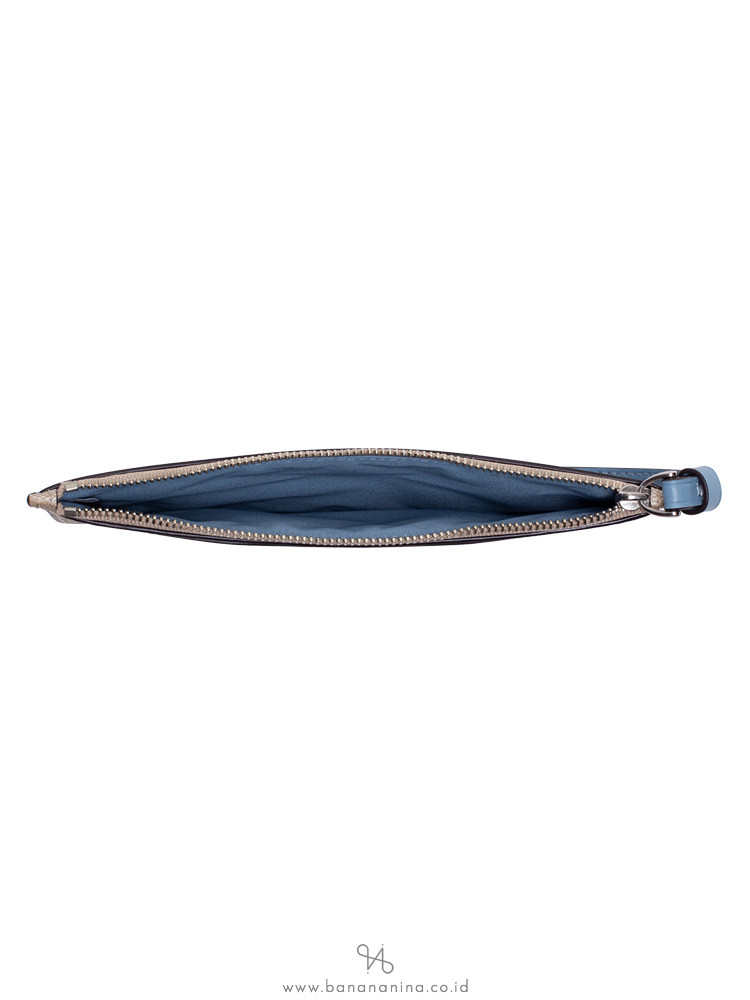 COACH 37565 Signature Large Wristlet Khaki Cornflower