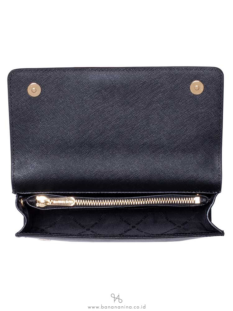 MICHAEL KORS Jet Set Travel 3 In 1 Wristlet Clutch Crossbody Black