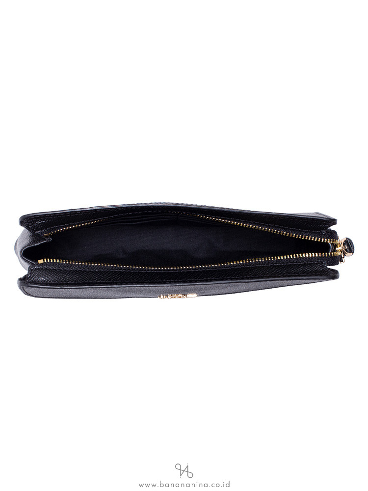 COACH 39234 Crossgrain Flap Clutch Black
