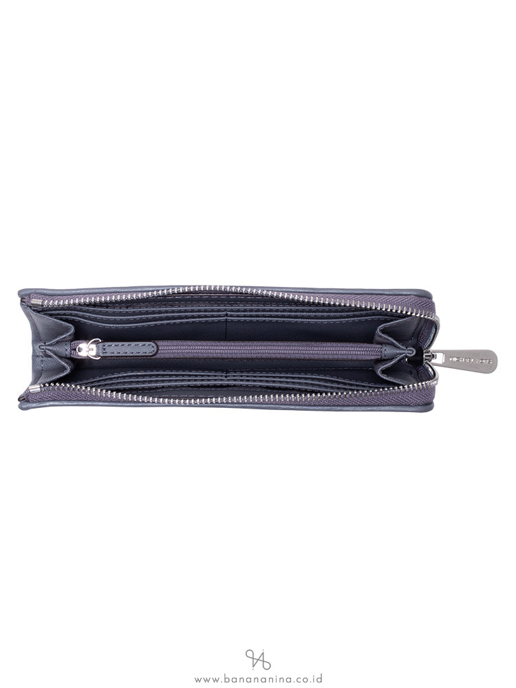 MICHAEL KORS Jet Set Monogram Three Quarter Zip Wallet Heather Grey